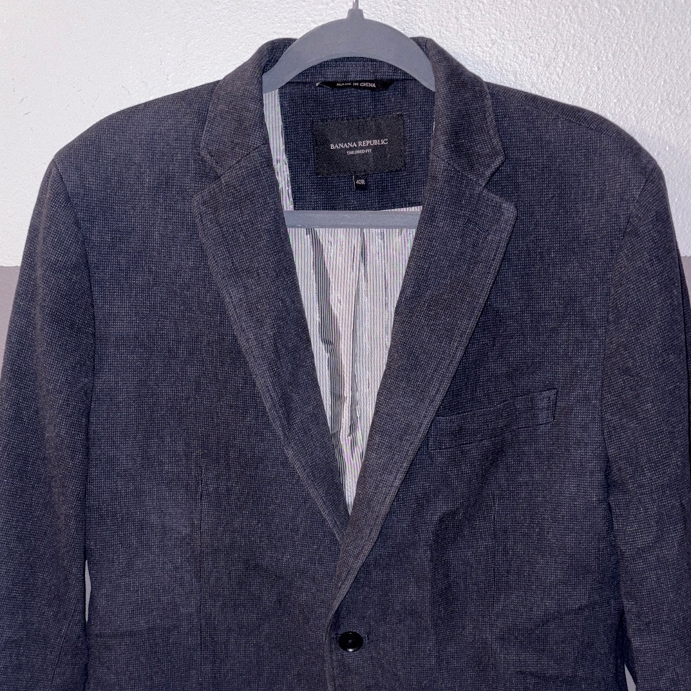 Banana Republic TAILORED-FIT BLACK CORD BLAZER size 40R - Picture 4 of 16